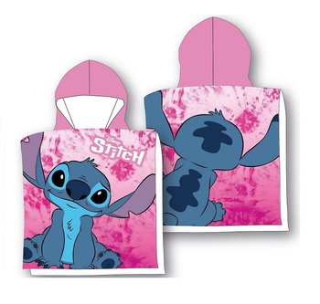 Ręcznik plażowy dziecięcy poncho 55x110 Lilo Stitch girl różowy - Faro