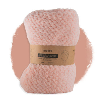 Ręcznik Szybkoschnący Z Mikrofibry Do włosów Turban Różowy 65x22 Mohani - MOHANI