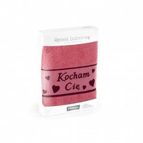 Ręcznik w opakowaniu Kocham Cię 50x90 homar łososiowy 8724/1/5208 na prezent Zwoltex