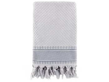 Ręcznik z bawełny MISS LUCY Belarda, jasnoszary, 50x90 cm - Florina