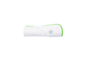 Ręcznik z kapturkiem dla niemowląt, zielona lamówka 90x90 - Szkrab
