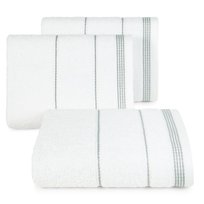 Ręcznik z ozdobną bordiurą biały/srebrny 30x50 MIRA