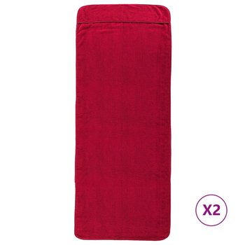 Ręczniki plażowe, 2 szt., bordowe, 60x135 cm, tkan - vidaXL