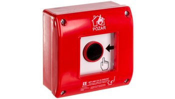 Ręczny ostrzegacz przeciwpożarowy natynkowy, styk 1Z+LED 230V AC OP1-W01-B10-230 - SPAMEL