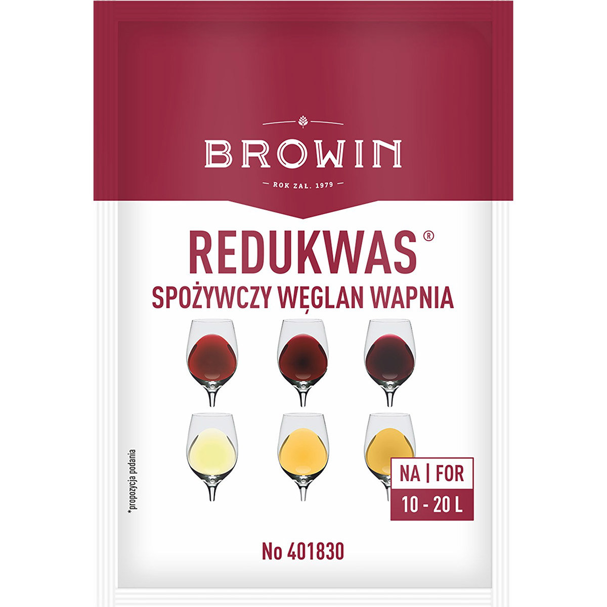 Фото - Кухонні ємності Browin Redukwas Regulator Kwasowości Węglan Wapnia 15g 