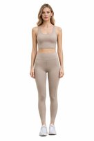 REEBOK LEGGINSY SPORTOWE BEŻOWE Z WYSOKIM STANEM XS 1I4A Reebok