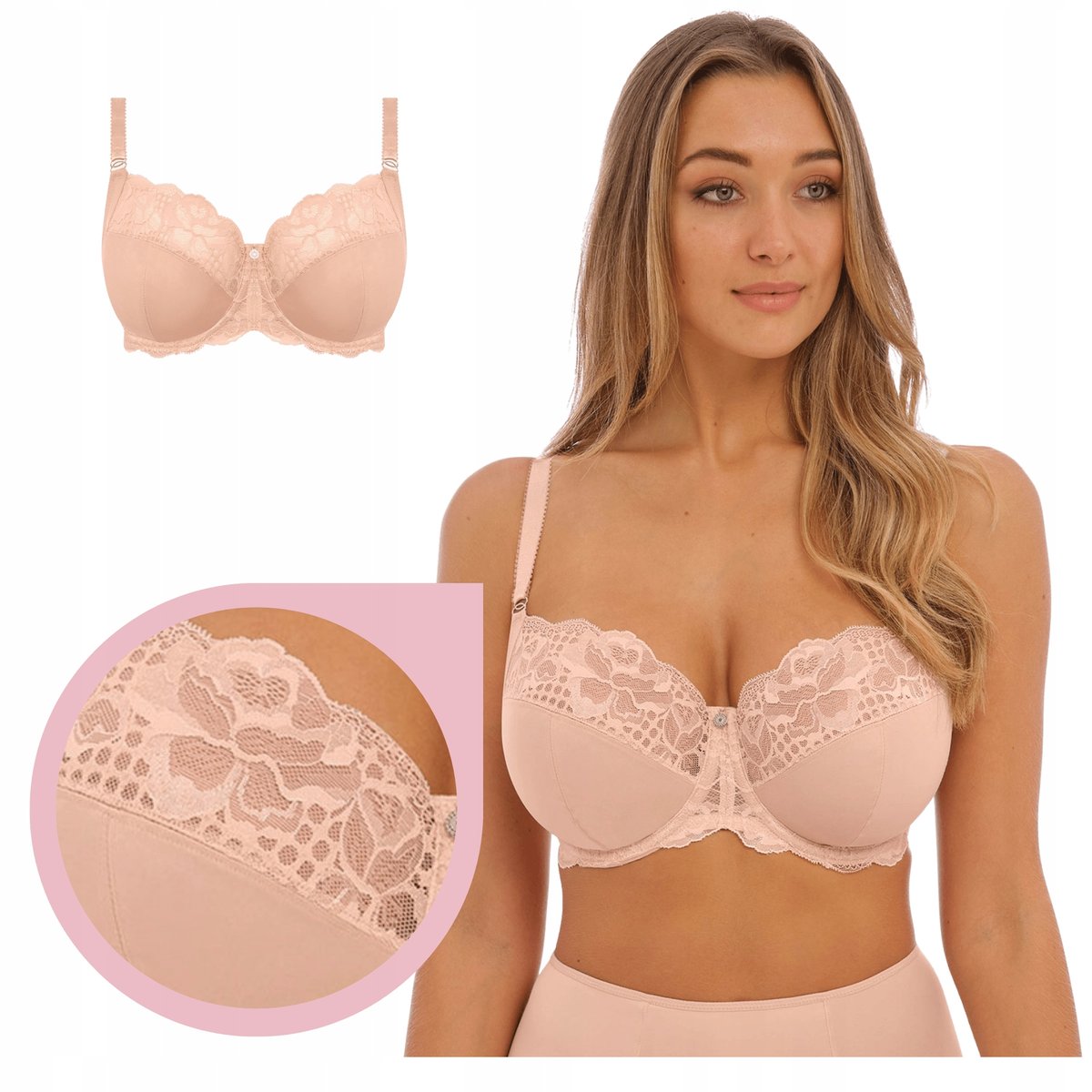 inna (Inny) REFLECT Fantasie biustonosz beżowy nude miękki stanik soft wygodny 34E/75F