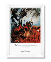 Refleksyjny obraz na ścianę plakat ścienny do salonu sypialni cytat Marek Aureliusz Marek Aureliusz biała rama 23,5x32 cm