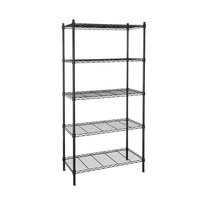 Regał 5-półkowy 1200x450x1800 mm ze stali malowanej proszkowo | TECHNICA, Black Series