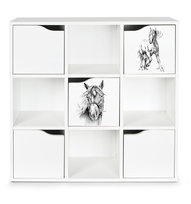 Regał KubicoMAX Konik - 9 Szafek 5 Zamykanych Uniwersalny 89x29x89,5 cm