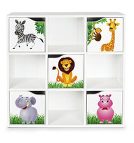 Regał KubicoMAX Zoo - 9 Szafek 5 Zamykanych Uniwersalny 89x29x89,5 cm