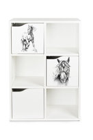 Regał Kubicoslim - 6 Szafek 3 Zamykane Uniwersalny 59,5X29X89,5Cm Konik