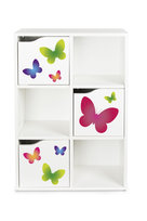 Regał Kubicoslim - 6 Szafek 3 Zamykane Uniwersalny 59,5X29X89,5Cm Motyle