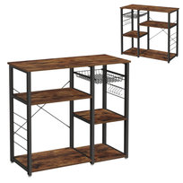 Regał kuchenny industrialny 90 cm z koszykiem i haczykami półka pod mikrofalę stojak na przyprawy 84x90x40