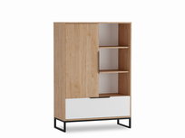 Regał LANDRO LR-08 w Stylu LOFT Szuflada Drzwiczki Szerokość 90 cm Hikora