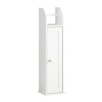 Zdjęcia - Zestaw mebli Sobuy Regał łazienkowy wolnostojący biały stojak na papier szafak boczna FRG135 