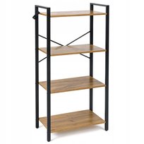 Regał loftowy industrialny 4 półki metalowy na książki RL101 66x30x120 Dąb