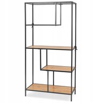 Regał loftowy industrialny 5 półek metalowy na książki RL104 77x33x150 Dąb