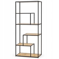 Regał loftowy industrialny 6 półek metalowy na książki RL105 70x33x170 Dąb