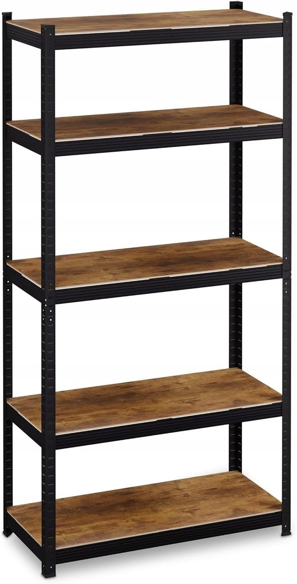 Regał Magazynowy Metal Drewno 180 x 90 x 40 cm max 175 Kg - Inna marka ...