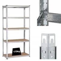 REGAŁ MAGAZYNOWY METALOWY 5x175 kg RIWALL RRM-4X GARAŻU 180x90x40CM 875kg