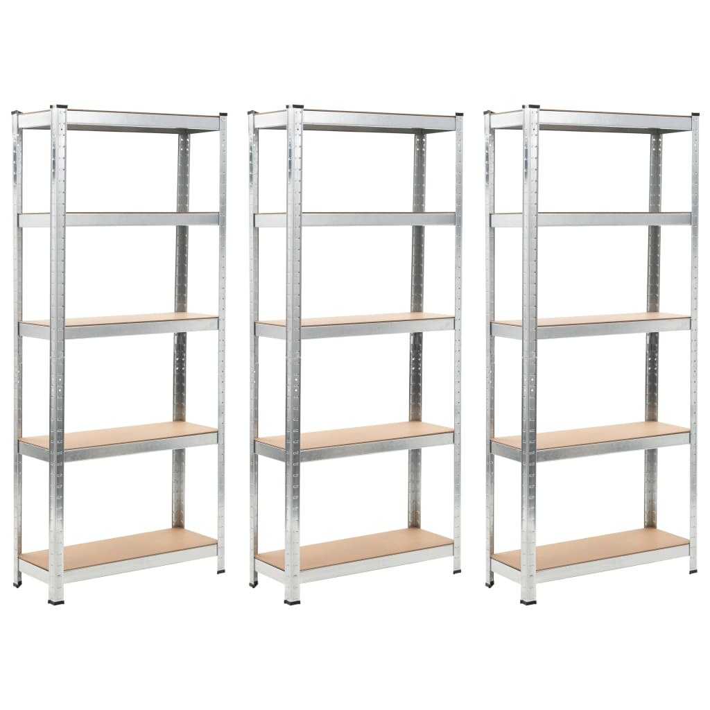 Regał magazynowy vidaXL, 3 szt., 75x30x172