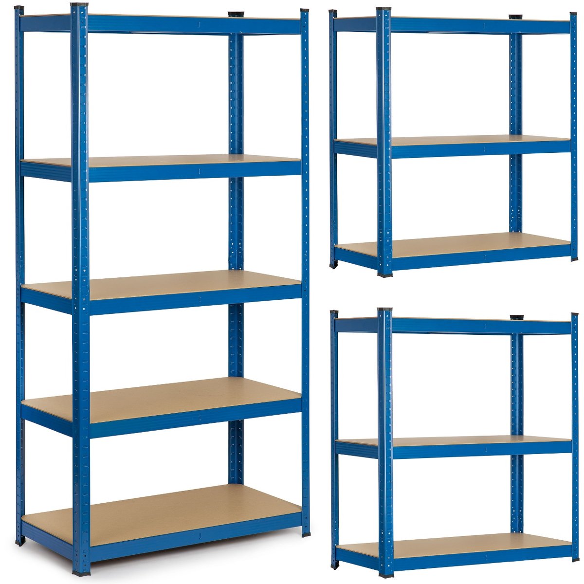 Regał metalowy magazynowy 180x90x30cm 875kg 2w1 niebieski Humberg