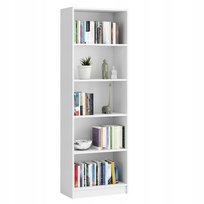 REGAŁ NA KSIĄŻKI BIAŁY 5 PÓŁEK 60 CM SEGREGATORY