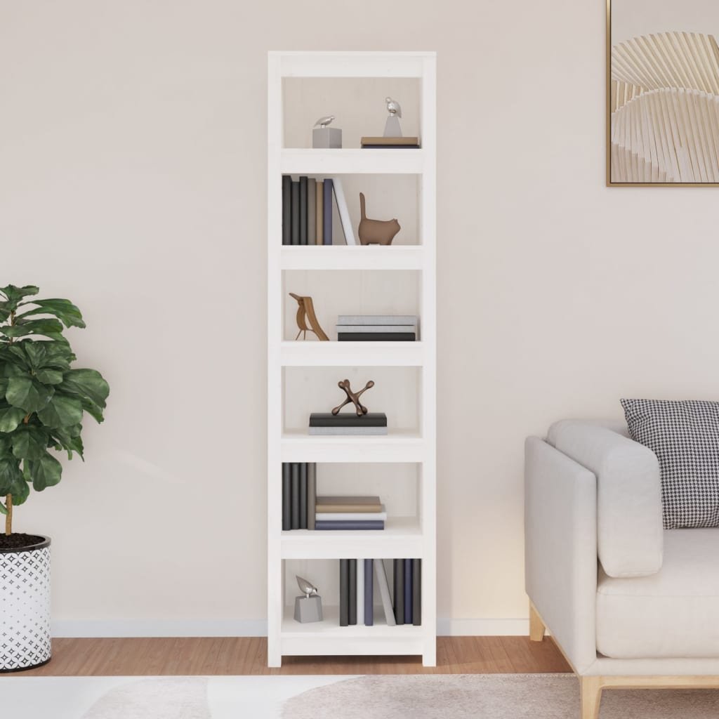 Regaly Amazon Regał na książki, biały, 50x35x183 cm, lite drewno sosnowe - vidaXL ...