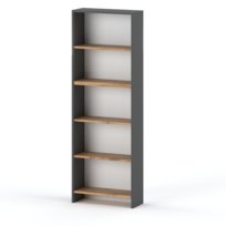 Regał Na Książki Biurowy Szary Dąb Wotan 60CM 5 Półek Regał Na Zabawki Loft StivMeble