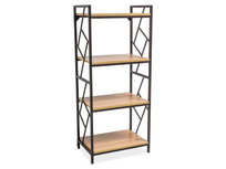 Regał Na Książki Loftowy Tablo R4 Dąb/Ciemny Brąz 4 Półki