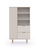 Regał NUBIA NB-04 w Stylu LOFT Szerokość 80 cm 2 szuflady 1 drzwiczki Cashmere