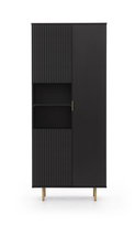 Regał NUBIA NB-05 w Stylu LOFT Szerokość 80 cm 3 drzwiczki Czarny mat