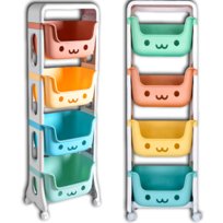 Regał Organizer 4 Pojemniki na Zabawki Dzieci Pojemna Szafka dla Dzieci