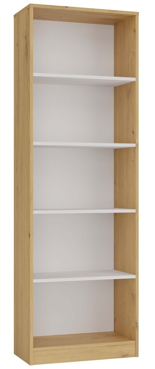 Regał R60 Dąb Artisan Biały 60 Cm Szafka 5 Półek Na Książki Do Biura ...