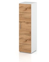 REGAŁ SŁUPEK NA KSIĄŻKI PÓŁKI DRZWI SZAFKA BIAŁY MAT DĄB WOTAN 40 cm