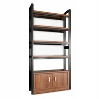 REGAŁ STOJĄCY INDUSTRIALNY NA KSIĄŻKI METALOWA RAMA DUŻY SZEROKI LOFT 80 CM