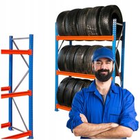 REGAŁ STOJAK NA OPONY METALOWY MOCNY MRTK-O 105 H=2500mm 280kg 4 POZIOMY