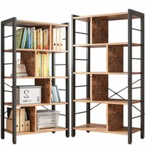REGAŁ SZAFKA NA KSIĄŻKI KWIATY DRABINKOWY RUSTYKALNY BRĄZ LOFT 154,5 CM Rebiko
