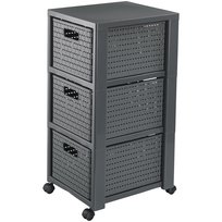 Regał szafka plastikowa 3 koszyki COUNTRY antracyt