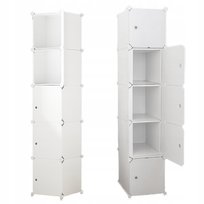 REGAŁ SZAFKA SZAFA MODUŁOWA 5 PÓŁEK GARDEROBA UBRANIOWA SŁUPEK BIAŁA