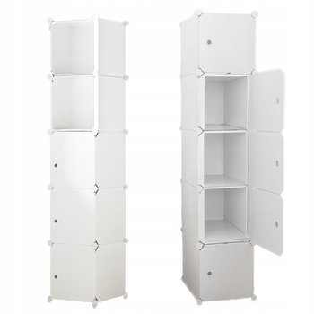 REGAŁ SZAFKA SZAFA MODUŁOWA 5 PÓŁEK GARDEROBA UBRANIOWA SŁUPEK BIAŁA - TimeTrade