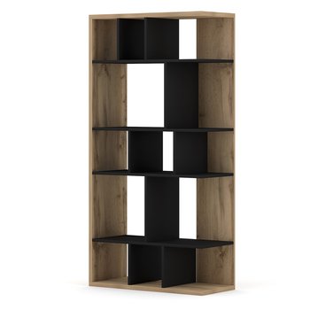 REGAŁ TENEBRIS KOLOR CZARNY STYL NOWOCZESNY HAKANO - BOOKSHELF/VIV/TENEBRIS/BLACK+OAK-VOTAN/80X160 - FLHF