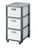 Regał Z 3 Szufladami COUNTRY Biały Antracytowy Rotho