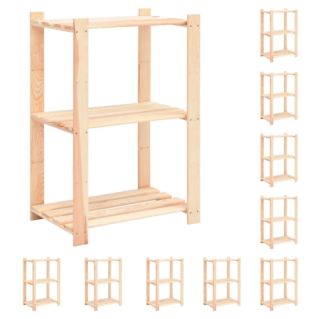Regały z 3 półkami VIDAXL, 60x38x90 cm, 150 kg, 10 szt.