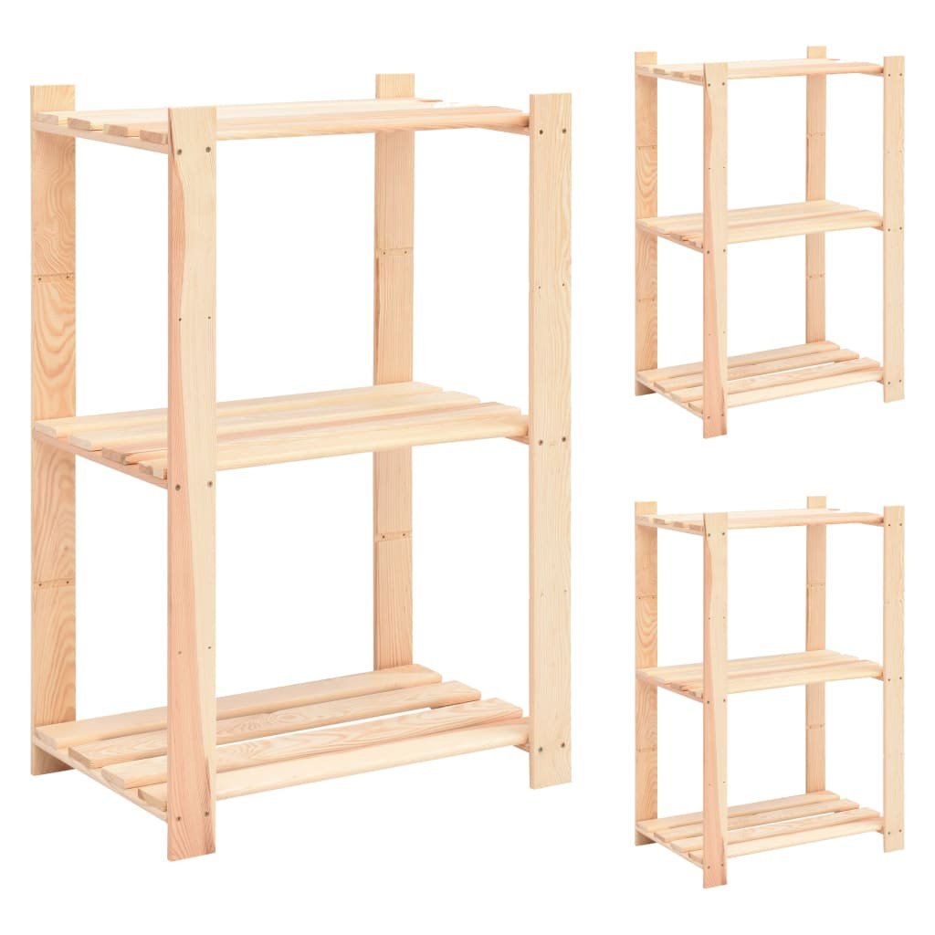Regały z 3 półkami VIDAXL, 60x38x90 cm, 150 kg, 3 szt.
