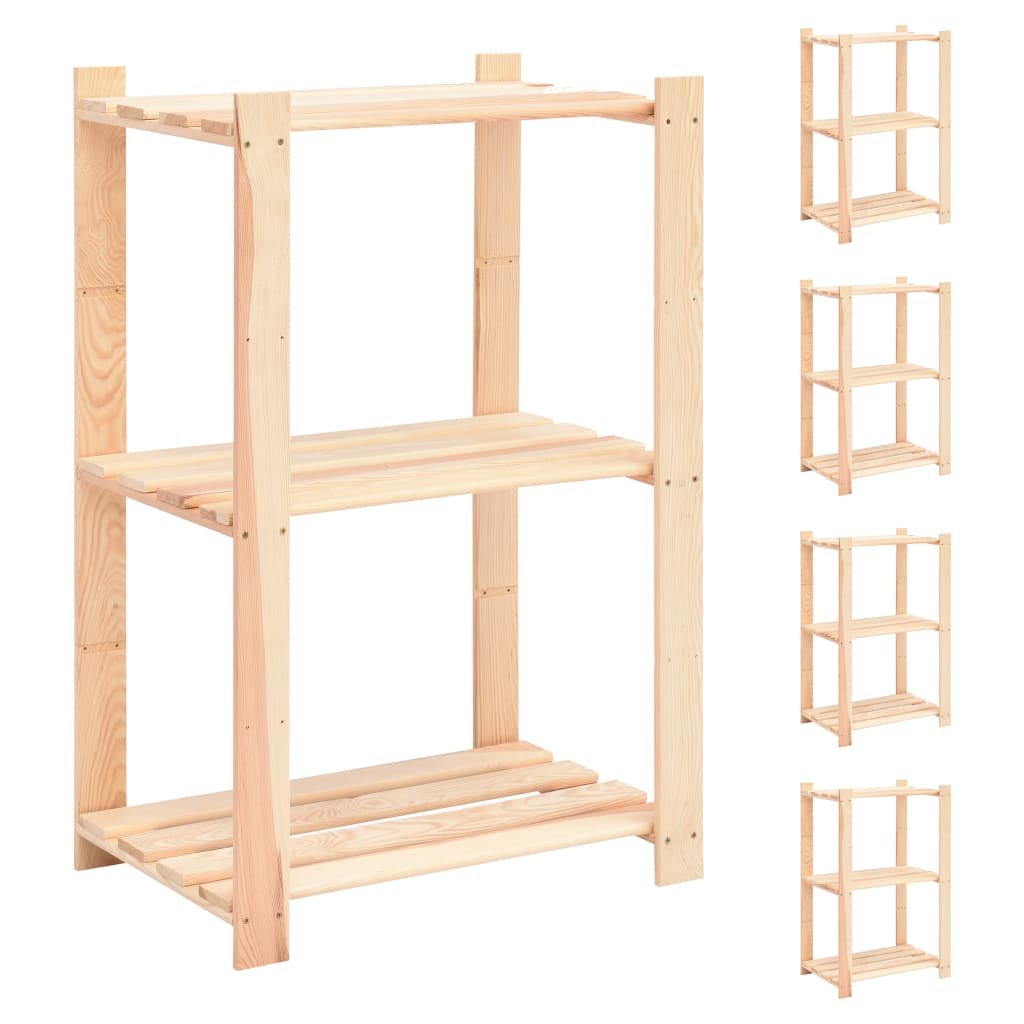 Regały z 3 półkami VIDAXL, 60x38x90 cm, 150 kg, 5 szt.