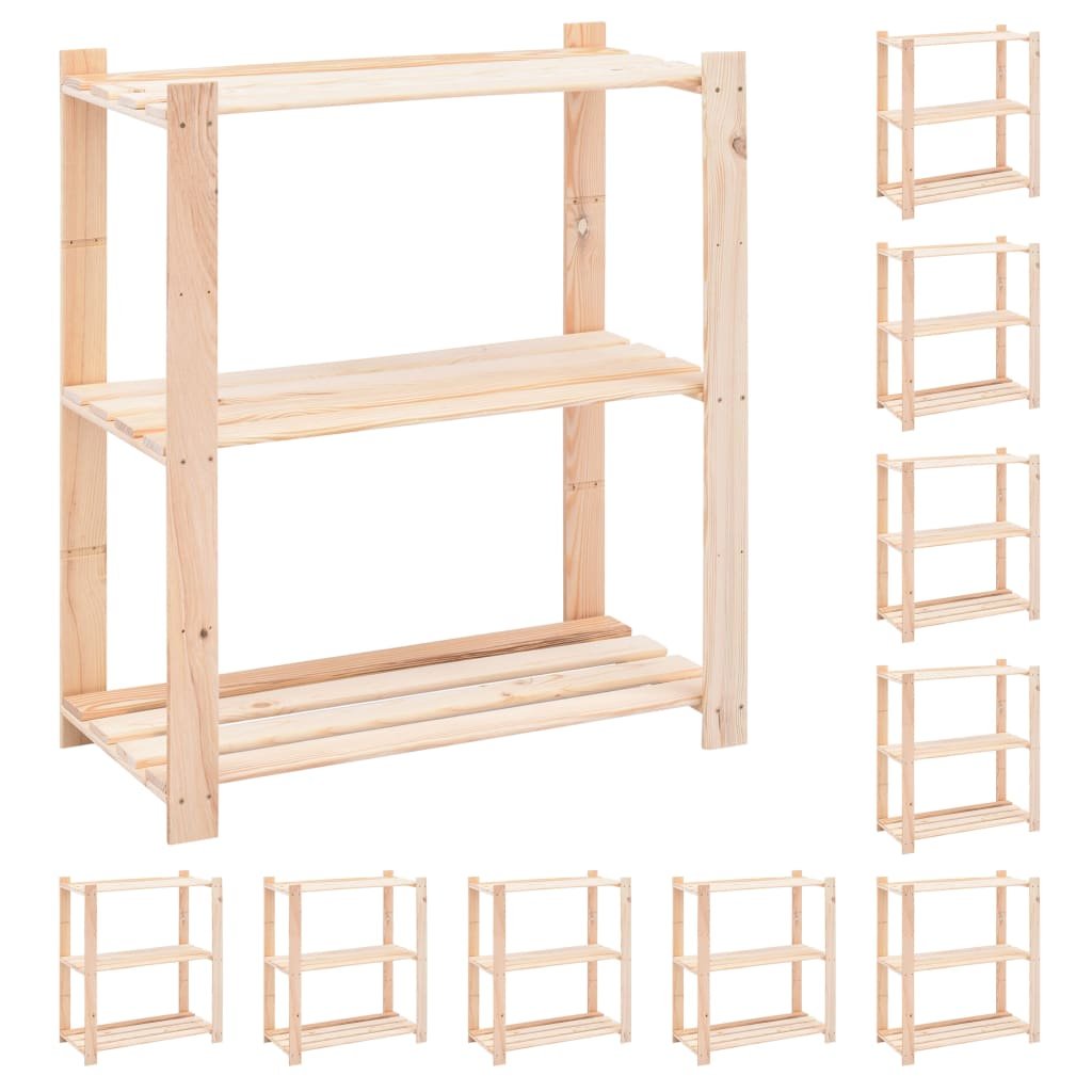 Regały z 3 półkami VIDAXL, 80x38x90 cm, 150 kg, 10 szt.