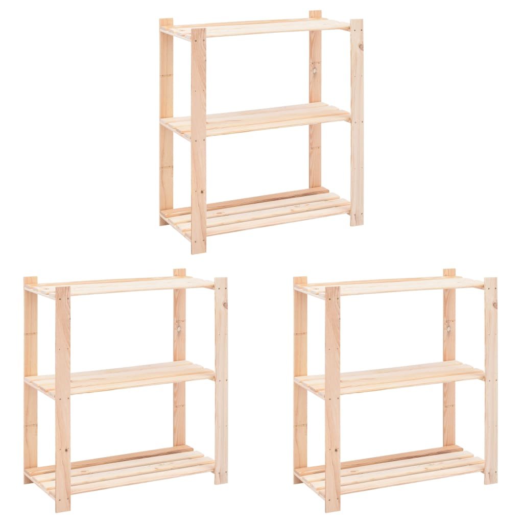 Regały z 3 półkami VIDAXL, 80x38x90 cm, 150 kg, 3 szt.