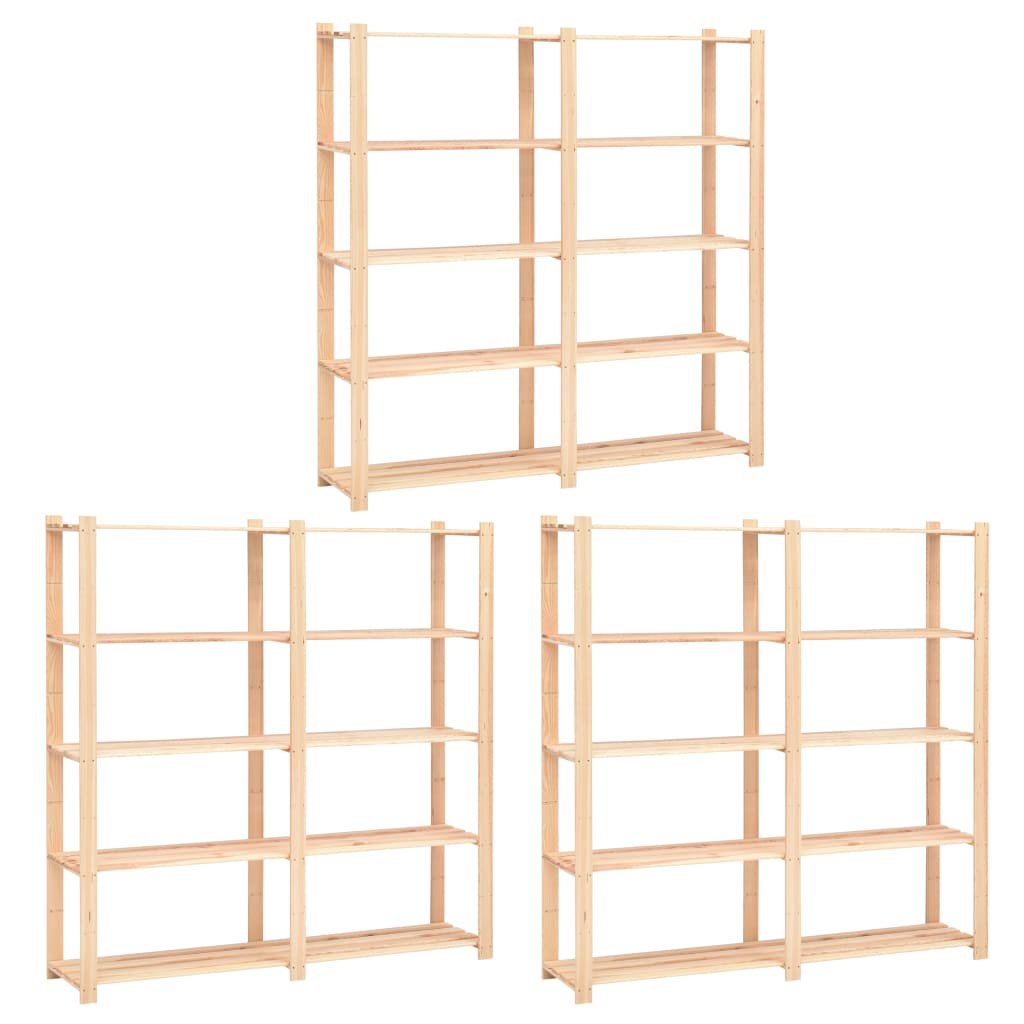 Regały z 5 półkami VIDAXL, 170x38x170 cm, 500 kg, 3 szt.